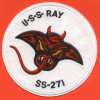 uss ray ssr 271 submarine coffee mug patch
