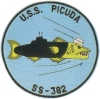 uss picuda ss 382 submarine coffee mug patch